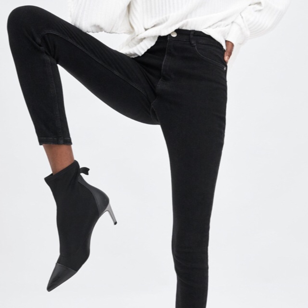 Zara Hi-rise Black Vintage Jeggings